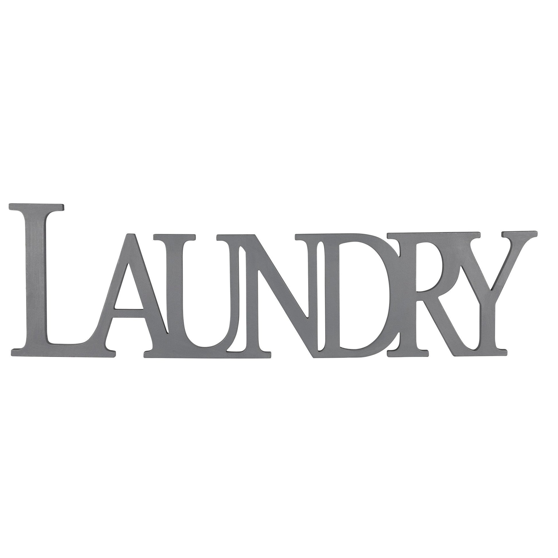 HomeRoots Gray Laundry Wooden Wall Decor