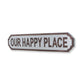 HomeRoots Gray Metal Wall Mounted Sign Our Happy Place