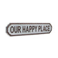 HomeRoots Gray Metal Wall Mounted Sign Our Happy Place
