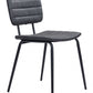HomeRoots Gray Modern Faux Leather Channel Stitching Dining Chairs in Set of 2