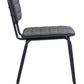HomeRoots Gray Modern Faux Leather Channel Stitching Dining Chairs in Set of 2
