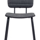 HomeRoots Gray Modern Faux Leather Channel Stitching Dining Chairs in Set of 2