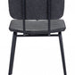 HomeRoots Gray Modern Faux Leather Channel Stitching Dining Chairs in Set of 2