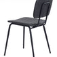 HomeRoots Gray Modern Faux Leather Channel Stitching Dining Chairs in Set of 2