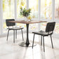 HomeRoots Gray Modern Faux Leather Channel Stitching Dining Chairs in Set of 2