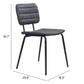 HomeRoots Gray Modern Faux Leather Channel Stitching Dining Chairs in Set of 2