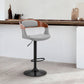 HomeRoots Gray Modern Upholstered Black Base Bar Stool