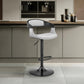 HomeRoots Gray Modern Upholstered & Black Base Bar Stool