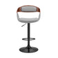 HomeRoots Gray Modern Upholstered Black Base Bar Stool