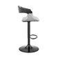 HomeRoots Gray Modern Upholstered & Black Base Bar Stool