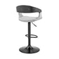HomeRoots Gray Modern Upholstered & Black Base Bar Stool