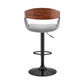HomeRoots Gray Modern Upholstered Black Base Bar Stool