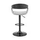 HomeRoots Gray Modern Upholstered & Black Base Bar Stool
