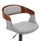 HomeRoots Gray Modern Upholstered Black Base Bar Stool