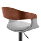 HomeRoots Gray Modern Upholstered Black Base Bar Stool