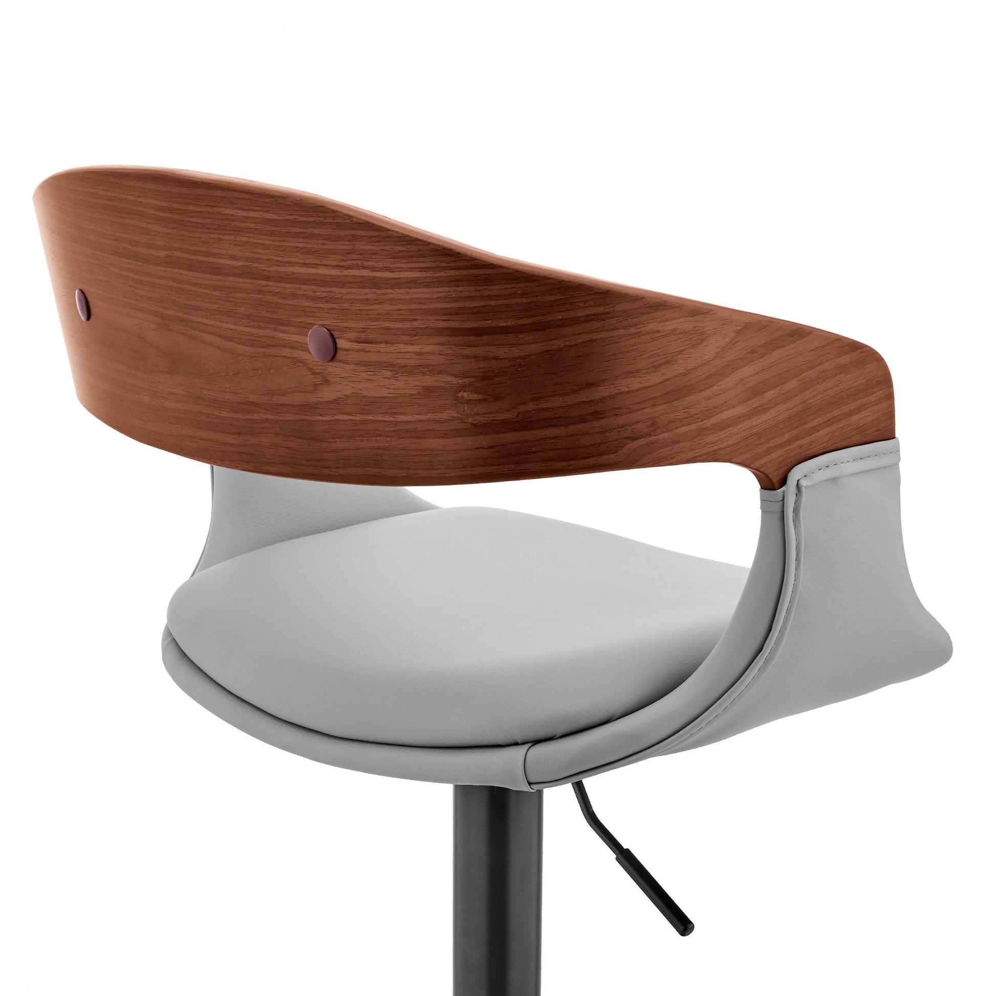 HomeRoots Gray Modern Upholstered Black Base Bar Stool