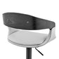 HomeRoots Gray Modern Upholstered & Black Base Bar Stool
