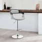 HomeRoots Gray Modern Upholstered & Chrome Base Bar Stool