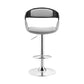 HomeRoots Gray Modern Upholstered & Chrome Base Bar Stool