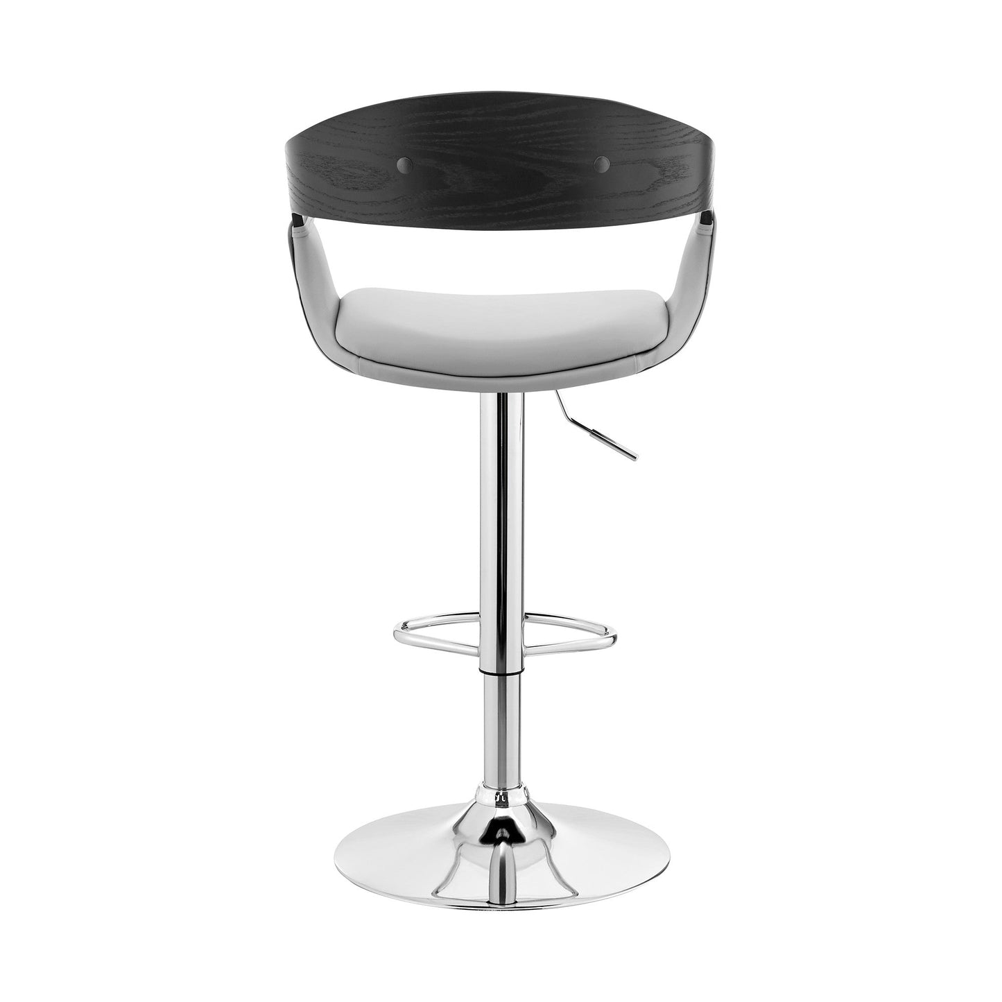 HomeRoots Gray Modern Upholstered & Chrome Base Bar Stool