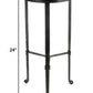 HomeRoots Gray Stone Top Side Table With Black Finish