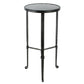 HomeRoots Gray Stone Top Side Table With Black Finish