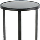 HomeRoots Gray Stone Top Side Table With Black Finish