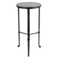 HomeRoots Gray Stone Top Side Table With Black Finish