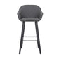 HomeRoots Gray Textured Faux Leather Modern Bar Stool