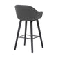 HomeRoots Gray Textured Faux Leather Modern Bar Stool
