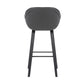 HomeRoots Gray Textured Faux Leather Modern Bar Stool