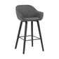HomeRoots Gray Textured Faux Leather Modern Bar Stool