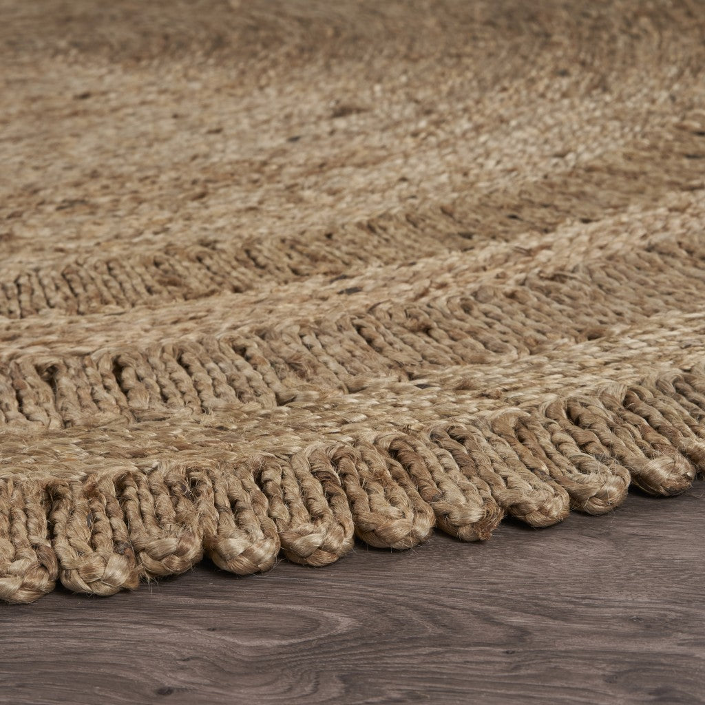 HomeRoots Gray Toned Braided Natural Jute Area Rug