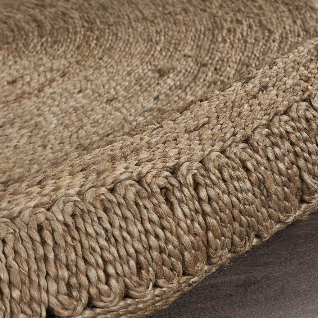 HomeRoots Gray Toned Braided Natural Jute Area Rug