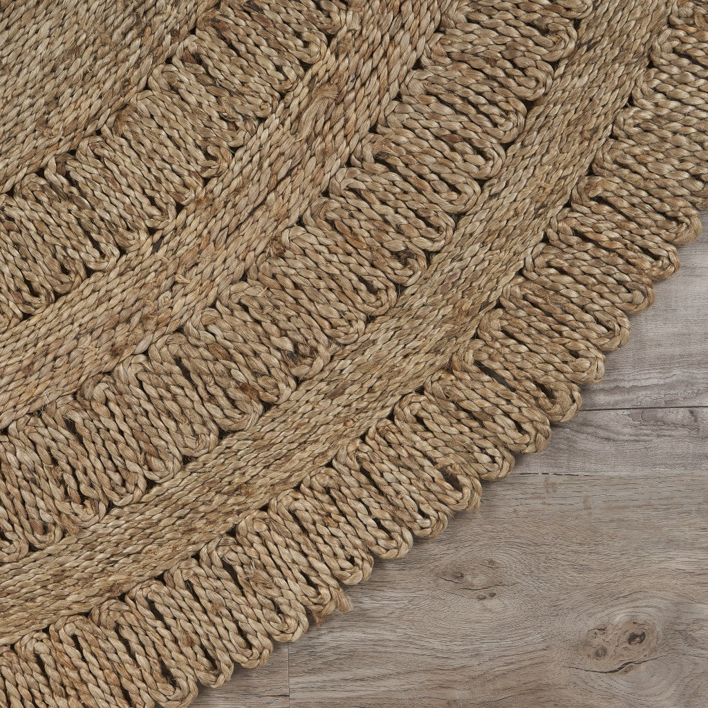 HomeRoots Gray Toned Braided Natural Jute Area Rug