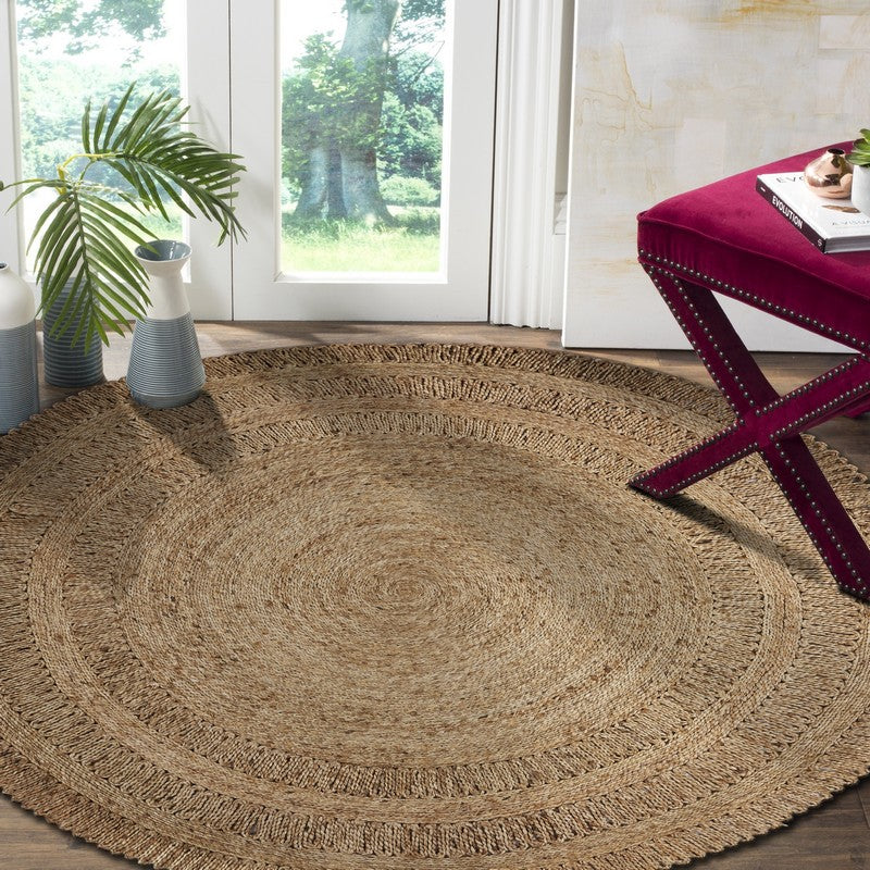 HomeRoots Gray Toned Braided Natural Jute Area Rug
