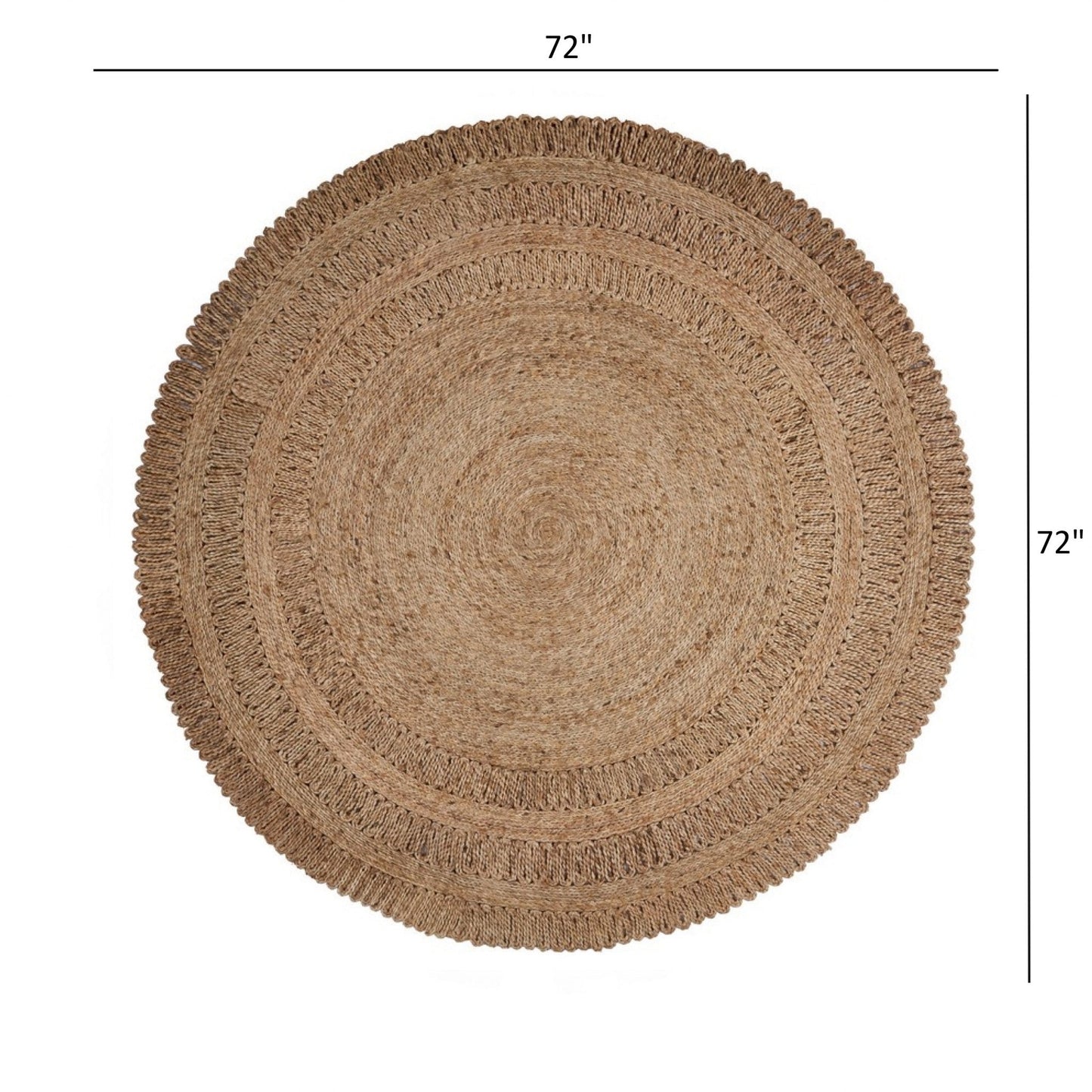 HomeRoots Gray Toned Braided Natural Jute Area Rug