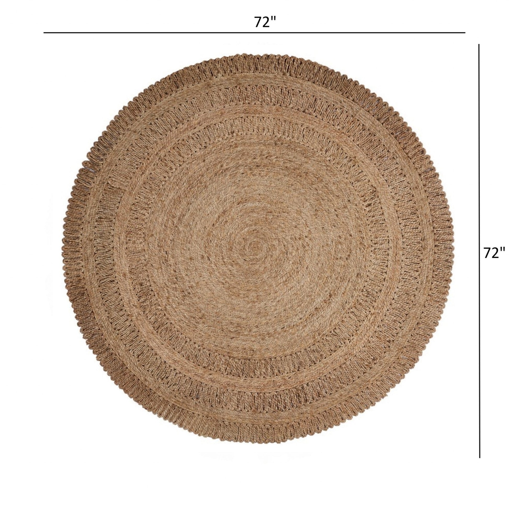 HomeRoots Gray Toned Braided Natural Jute Area Rug