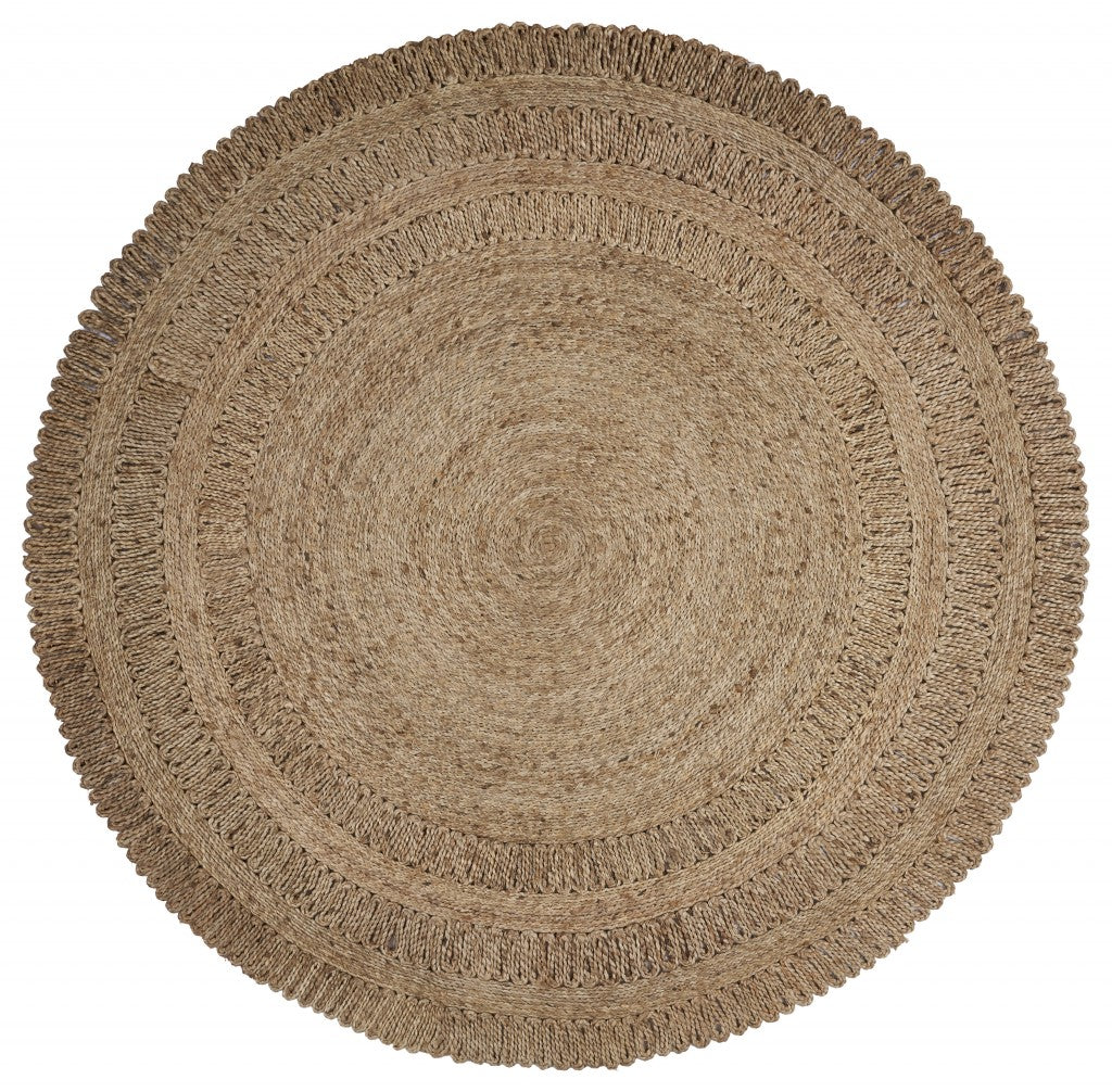 HomeRoots Gray Toned Braided Natural Jute Area Rug