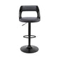 HomeRoots Gray Upholstered Black Base Adjustable Swivel Bar Stool