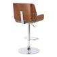 HomeRoots Gray Upholstered Chrome Base Adjustable Bar Stool