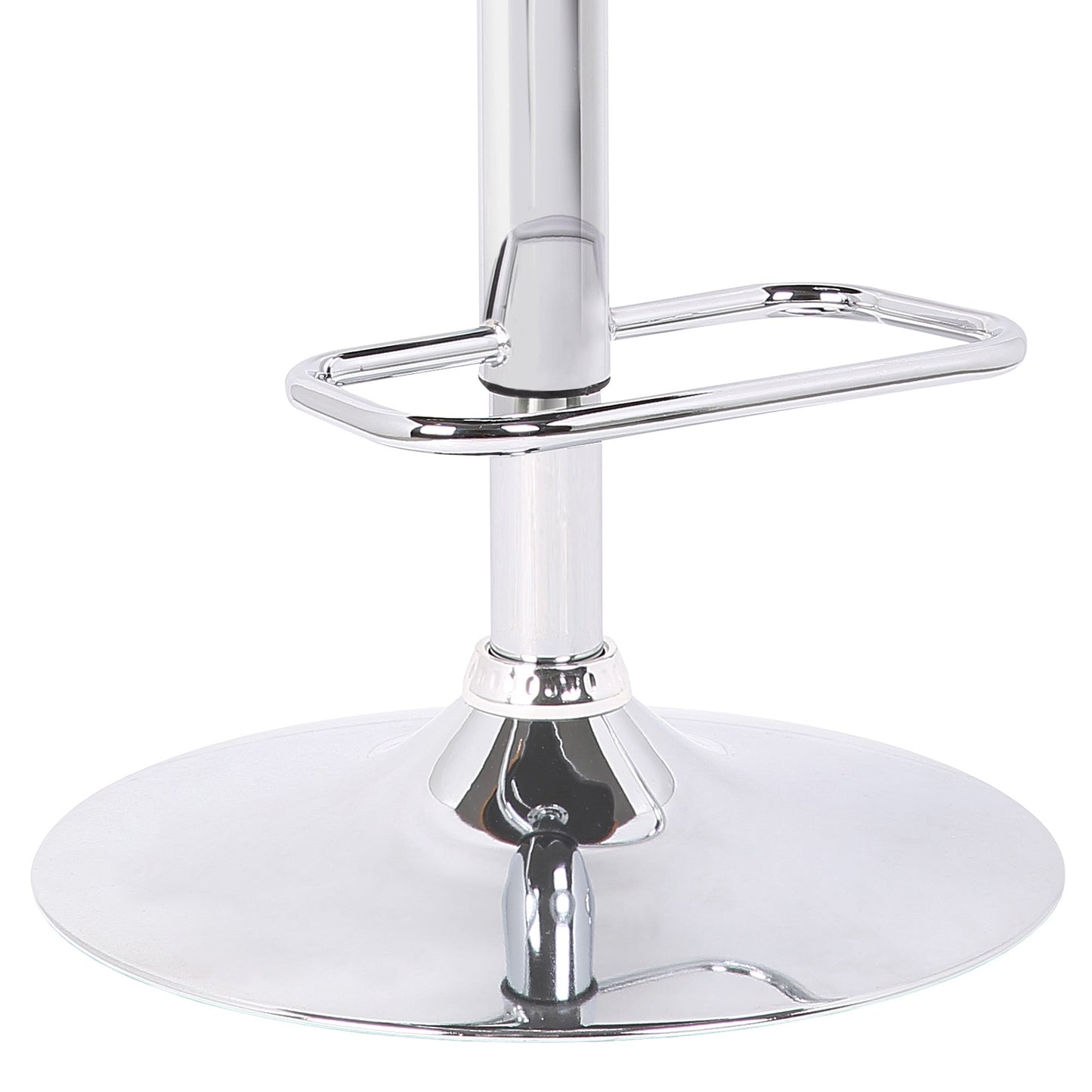 HomeRoots Gray Upholstered Chrome Base Adjustable Bar Stool