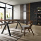 HomeRoots Gray Walnut Fabric Modern Dining Chairs in Set of 2