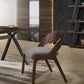 HomeRoots Gray Walnut Fabric Modern Dining Chairs in Set of 2