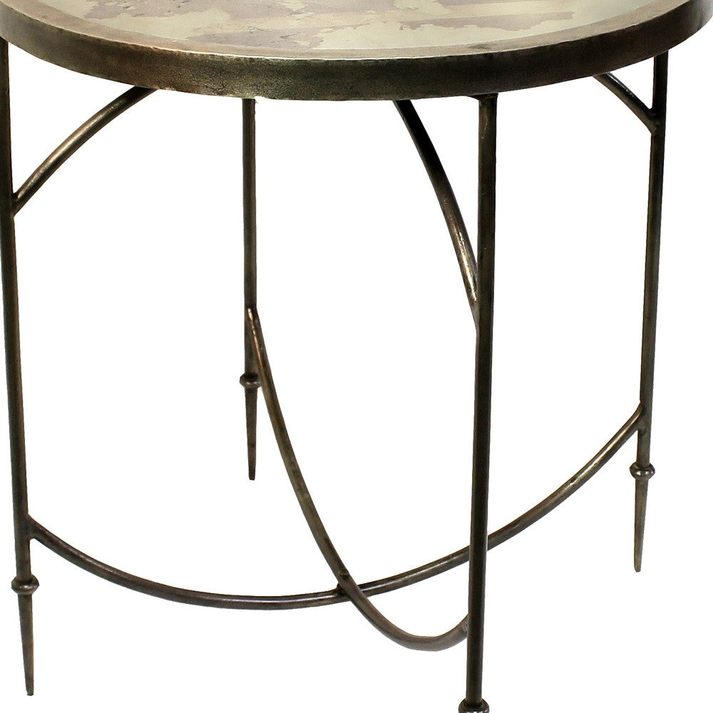 HomeRoots Gray Wooden Folding End Table