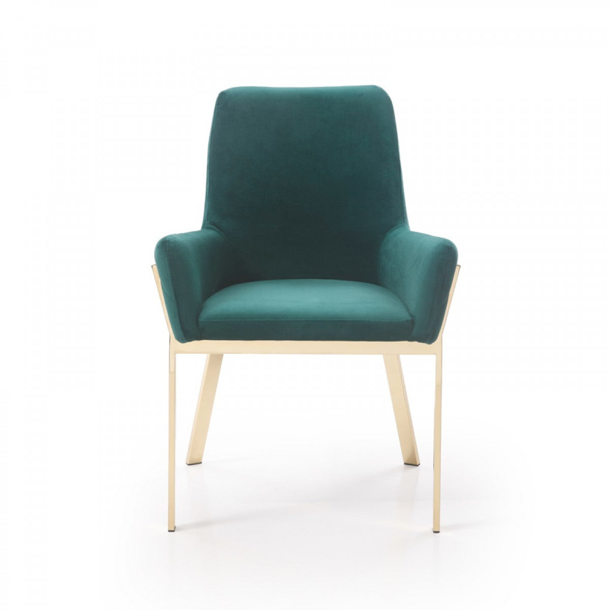HomeRoots Green Velvet Gold Dining Chair