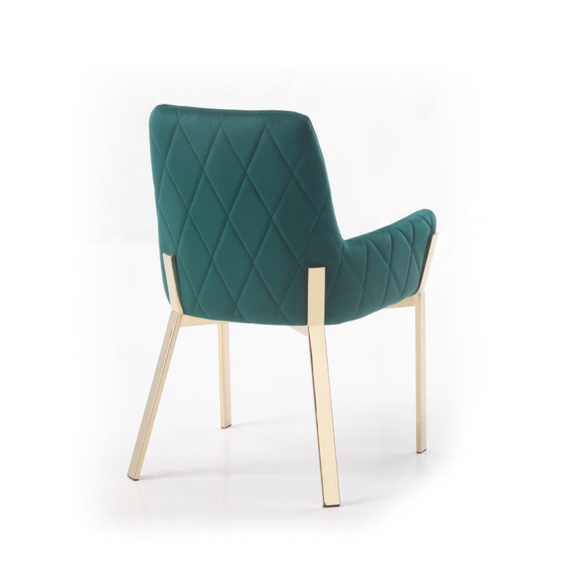 HomeRoots Green Velvet Gold Dining Chair
