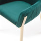 HomeRoots Green Velvet Gold Dining Chair