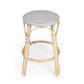 HomeRoots Grey And White Rattan Counter Stool