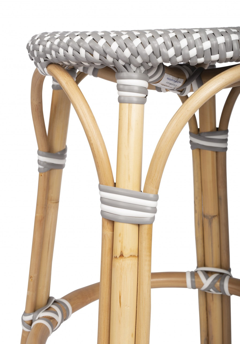 HomeRoots Grey And White Rattan Counter Stool